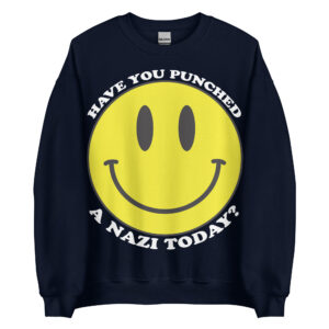 Punch Nazis Smiley Face Crewneck Sweatshirt