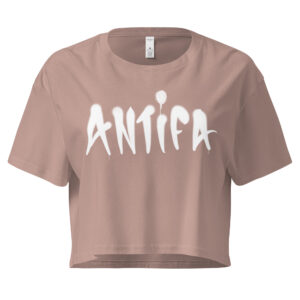 Women’s Antifa Anti Fascist Fat Cap crop top