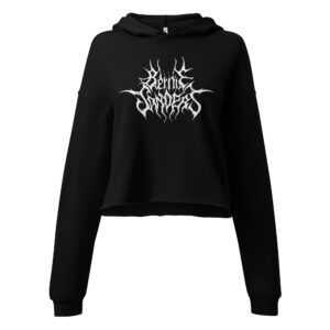 Women’s Black Metal Bernie Sanders Crop Hoodie