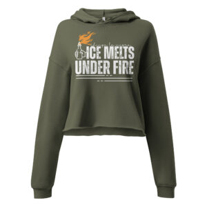 Ice Melts Under Fire Women’s Crop Hoodie